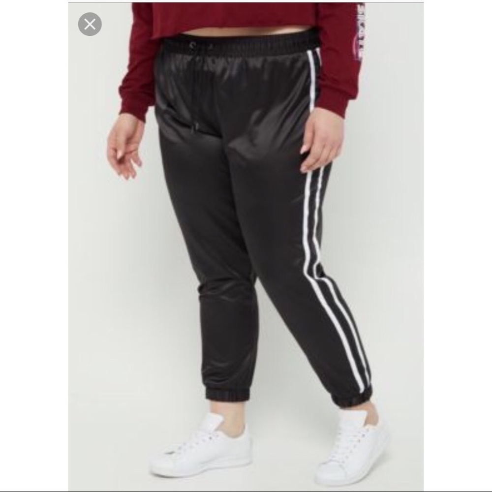 Satin track pants